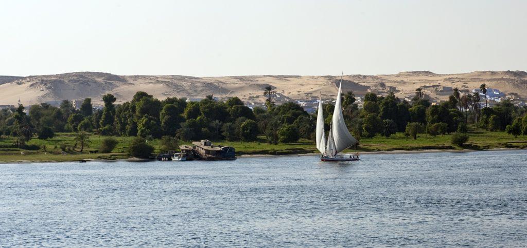 Segelboot auf dem Nil in Ägypten